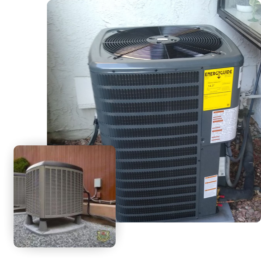 Air conditioning units showcasing energy-efficient models, emphasizing HVAC installation and maintenance services by Perfect-Temp in Riverside, CA.