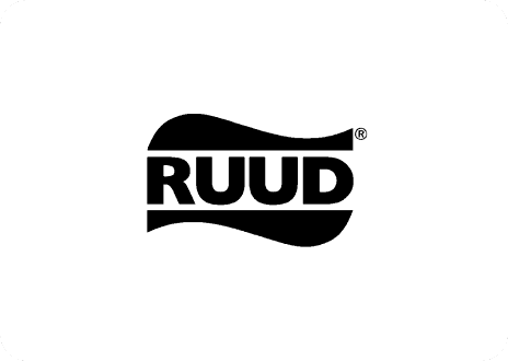 Black and white RUUD emblem