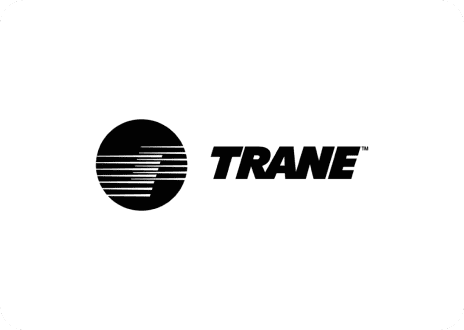 Trane brand logo in black and white